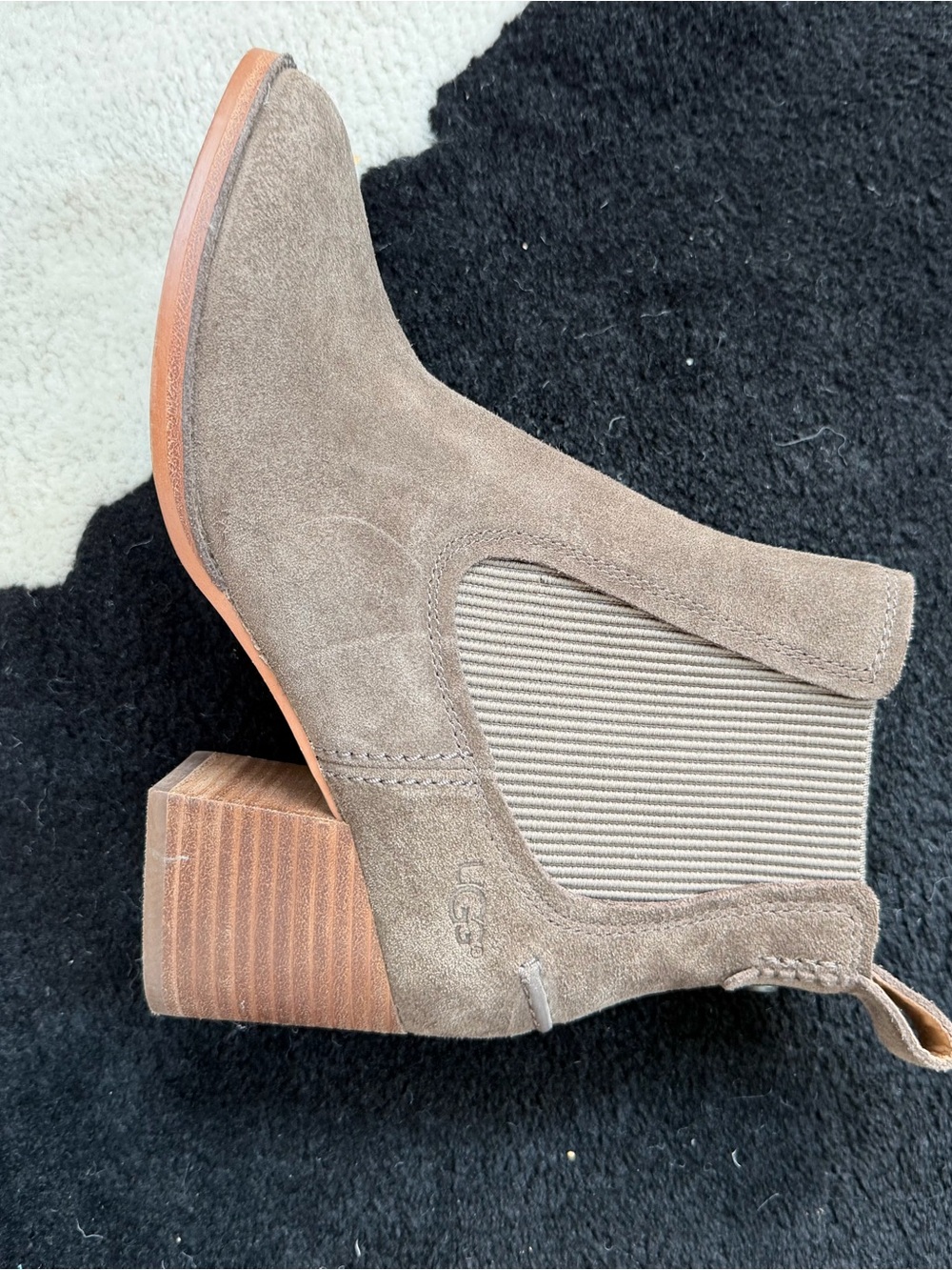 UGG Suede Chelsea Bootie in Taupe Brown